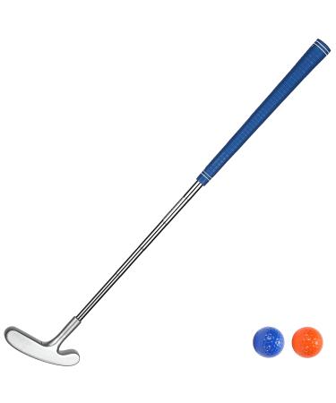 Golfling Kids Putter for Golf - Kids Golf Putter for Mini Golf - Junior Golf Putter - Kids Putter 5-7 - Kids Golf Clubs 6-8 - Kids putters 3-5 - Two Way Putter - Balls Included Silver/Blue 25.0 Inches
