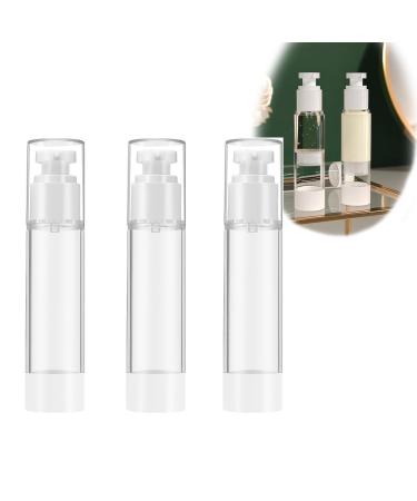 Katmerio 3 pieces 50ml plastic Airless pump dispenser empty pumping bags plastic bottles for cosmetics empty lotion pump pout for travel home use