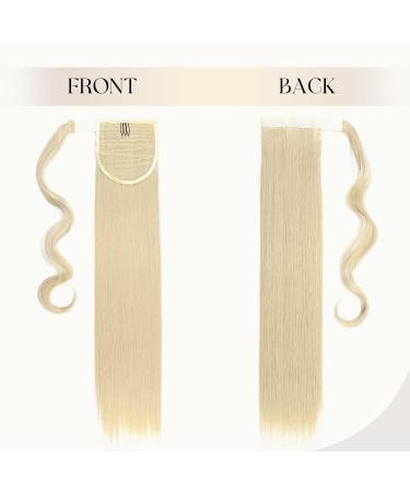 Premium S-Noilite Clip-In Hair Extensions - Bleached Blonde Ponytail Braid | Natural Look 58cm Various Colors - Buy Online on GoSupps.com