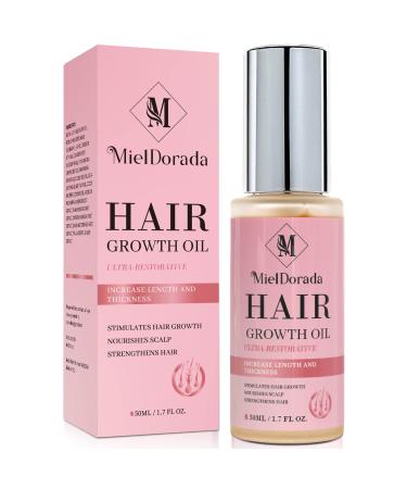 Biotin & Castor Oil & Rosemary Oil for Hair Growth  Hair Loss Treatment  Premium Hair Growth Oil for Dry Damaged Hair and Growth  Hair Growth Serum for Thicker Longer & Stronger Hair  Strengthens and Nourishes Hair & Sca...