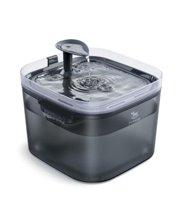 Petory Cat Water Fountain - Automatic Pet Water Fountain Cat Water Dispenser with 2 Replacement Filters, 74oz/2.2L BPA-Free Water Fountain for Cats Inside with 2 Flow Modes Grey(Without Adapter)