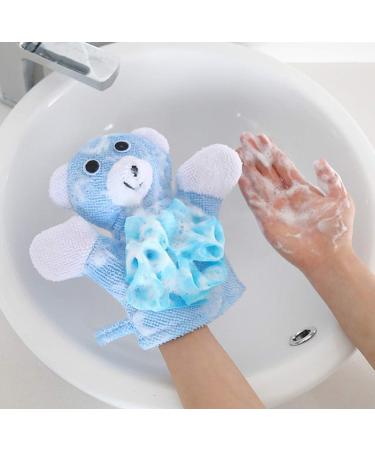 Kids Bath Loofah Sponge Set - Non-toxic, Skin-friendly Terry Cloth Bath Mitts (Cartoon Rabbit/Duck/Bear) - Pack of 3 - Buy Online on GoSupps.com