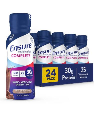 Ensure COMPLETE Nutrition Shake, 30g of Protein, Meal Replacement Shake, with Nutrients for Immune Health, Chocolate, 10 fl oz, 24 Count Chocolate 10 Fl Oz (Pack of 24)