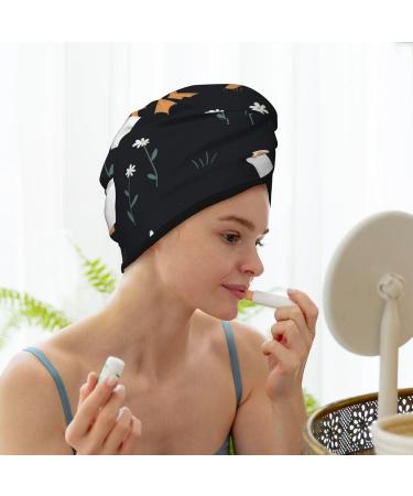 Microfiber Hair Drying Cap - Fast Drying Soft & Absorbent Towel Wrap for Curly Long & Thick Hair | Fashionable Goose Hair Towel with Button - Buy Online on GoSupps.com