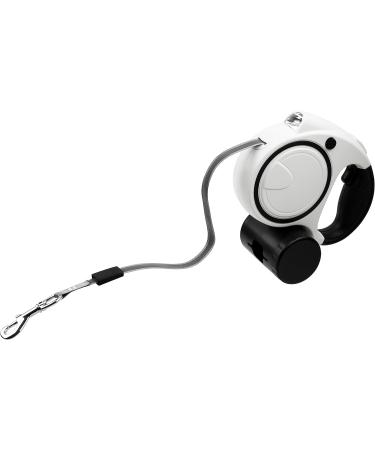 Ultra White Extendable Dog Lead with LED Light & Waste Bag Holder - 5m Retractable Leash for Large Dogs - Reflective & Strong Training Lead for Small, Medium, and Large Dogs - Buy Online on GoSupps.com