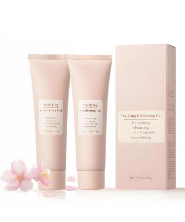 2PCS Purifying Exfoliating Gel Facial Purifying Exfoliator Cleanser for Face & Body Exfoliating Gel Scrub with Flower Extract for Effectively Cleansing Soothing and Hydrating