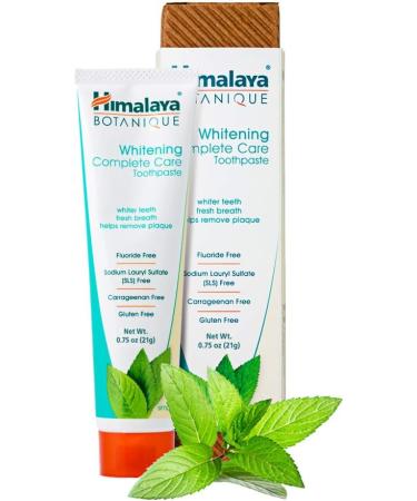 Himalaya Botanique Whitening Toothpaste - Simply Mint, Fluoride-Free, TSA Approved Travel Size, 0.74 oz (Pack of 10) - Buy Online on GoSupps.com