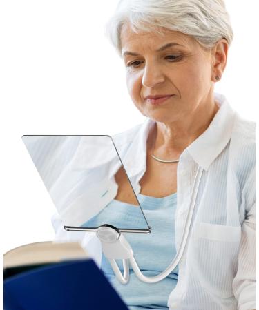 3X Hands Free Magnifying Glass for Reading, 7.1"x4.7"Neck Wear Full Page Magnifier for Books,Small Prints,Cross Stitch,Low Vision Seniors with Aging Eyes White
