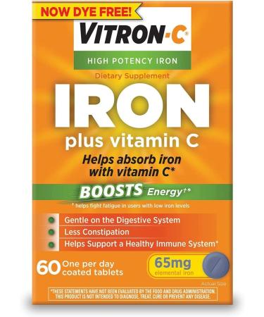 Vitron-C High Potency Iron Supplement Tablets - 60 Tablets - Buy Online on GoSupps.com