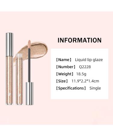  Dyceittdia Liquid Lipstick 2.4g Non-stick Lipstick Glitter Lipstick Long-Lasting Colour Makeup with Diamond Eyeshadow Silver Lipstick Lipsticks - Buy Online on GoSupps.com