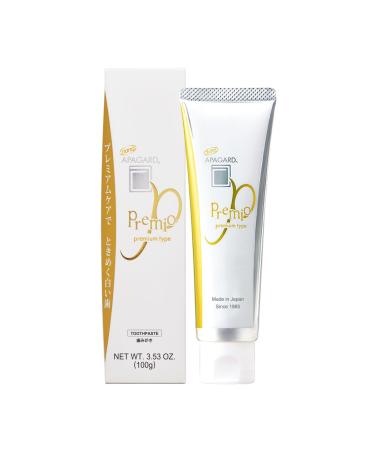 APAGARD PREMIO Sangi's Nano-Hydroxyapatite Toothpaste for Naturally Whiter Teeth No Fluoride PREMIUM Type 100g / 3.5 oz Double Mint Flavor