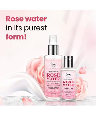Buy TNW Distilled Rose Water (200 ml) - Pure & Natural | International Shipping Available - Buy Online on GoSupps.com
