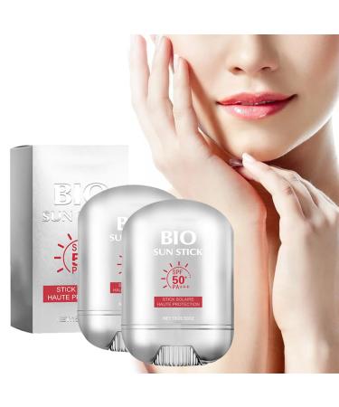 2 PCS Bio Sun Stick Peptide 9 Sun Sticks SPF50+ Pa+++ Portable Sunscreen Stick Pro UV Advanced Protection Refreshing Non Greasy And Easy To Apply Facial Sunscreens