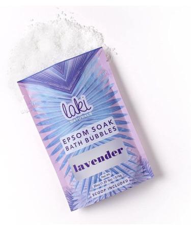 Laki Naturals Lavender Epsom Soak Bath Bubbles - 20oz (566g) | Coconut-Based, Paraben-Free Detox Bubble Bath with Epsom Salts for Relaxation - Buy Online on GoSupps.com