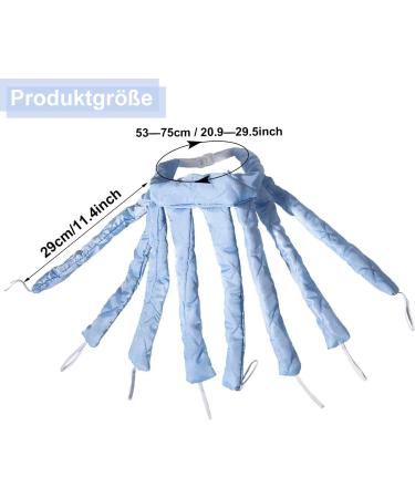 Heatless Curlers Headband | Octopus Hair Curler for Long & Medium Hair | No Heat Overnight Waves | Soft Silkband Curly Winder - Blue - Buy Online on GoSupps.com