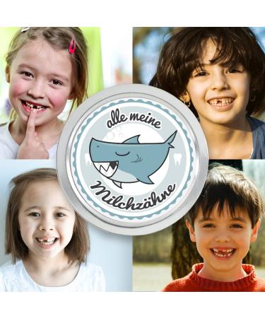Fans & Friends Tooth Box - Milk Teeth Storage for Boys & Girls | Silver Tooth Fairy Gifts | Shark Design Metal Dental Box - Buy Online on GoSupps.com