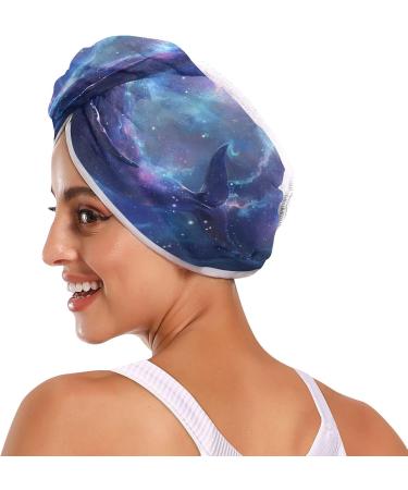 Whale Couple Undersea Hair Towels 2 Pack - Super Absorbent Quick Dry Turbans for Women & Girls - Buy Online on GoSupps.com