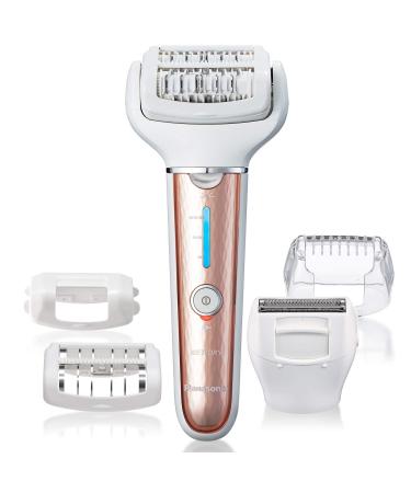 Panasonic, Cordless Shaver Epilator For Women With 5 Attachments Gentle WetDry Hair Removal for Legs Underarms Bikini Face ESEL7AP, White, 1 Count 5 attachments for hair removal