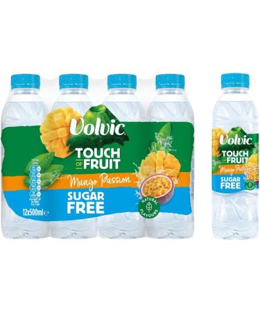 Volvic Touch of Fruit Sugar-Free & Low Sugar Natural Flavoured Water Variety Packs (12 x Bottles Mango Passion 500ml) Mango Passion 500ml 12 x Bottles - Buy Online on GoSupps.com