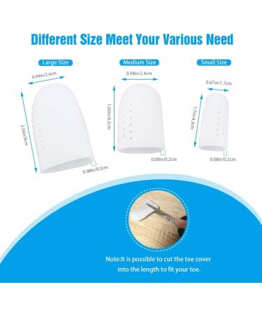 DAILINK Gel Toe Caps - 12 PCS Breathable Toe Protectors Sleeve for Ingrown Toenails, Corns, Blisters - Silicone Toe Covers (S/M/L-12pcs White) - Buy Online on GoSupps.com