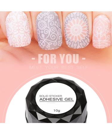Nail Rhinestone Glue Press on Nails Tips Solid Patch Gel Glue Manicure Gel Glue 10g Brushes - Buy Online on GoSupps.com
