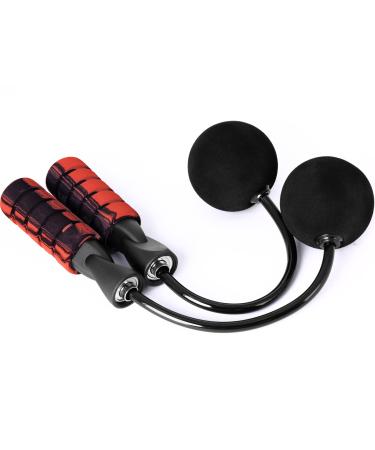CyberDyer Jump Rope Speed Ropeless Skipping Rope Fits Any Skill Level Best For Staying Fit Weight Loss and General Workouts Red+Black