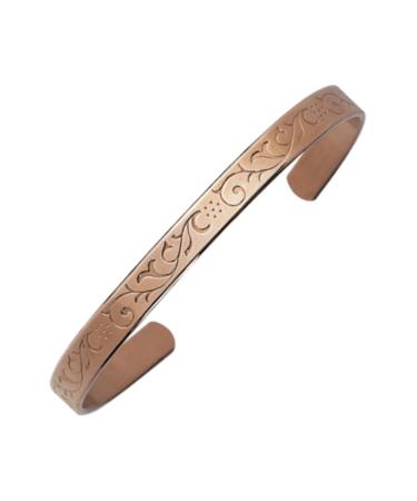 Arthriton Patterned Pure Copper Bracelet 6.75mm Wide - SM Fits Wrist Up to 19cm