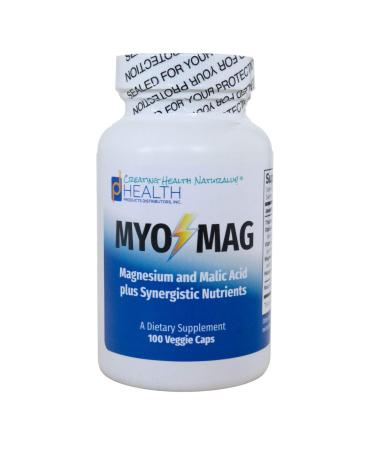 MYO-MAG  Magnesium Energy Enhancer (100 caps)  Synergistic Magnesium and Malic Acid Formula with Coenzyme B Vitamins (B1 B2 B6)  Supports Energy Production Metabolism Muscles Enzyme Systems