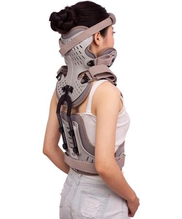 JLASER Thoracic Full Back Brace - Adjustable Cervical Orthosis for Neck & Vertebrate Rehabilitation Support - Buy Online on GoSupps.com