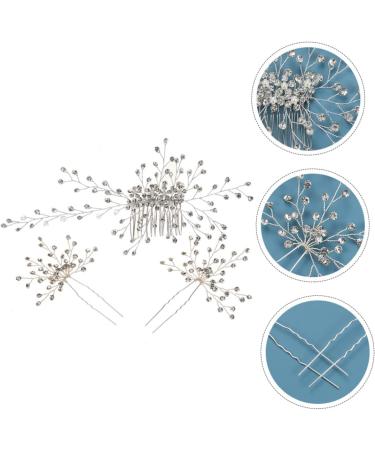 minkissy 4 Sets Bridal Headwear Diamond Headpiece Wedding Hair Decoration U- Shaped Hair Pin for Bride Pearl Hair Accessories Pearl Tiara Rhinestones Bridesmaid European and American Comb - Buy Online on GoSupps.com