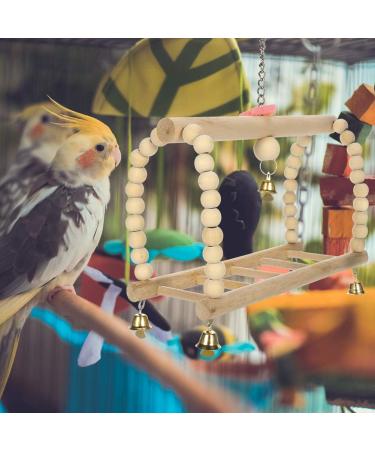 Yorgewd 7 Pack Bird Toys Natural Wood Small Bird Cage Toys Small Parrot Swing Chewing Toys for Budgies Small Parakeets Conures Love Birds Cockatiel Finches - Buy Online on GoSupps.com