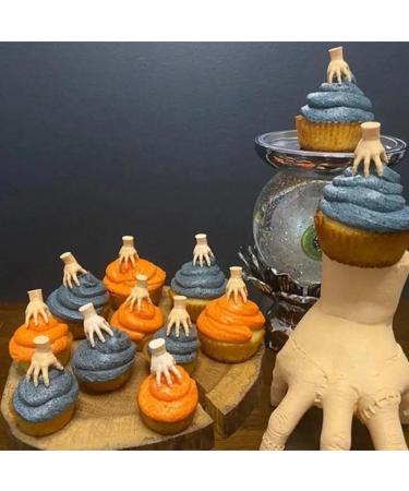 Spooky Delights: Halloween Horrors! 12pcs Mini Hand Thing Cupcake Toppers for Birthday Halloween Party Decor - Buy Online on GoSupps.com