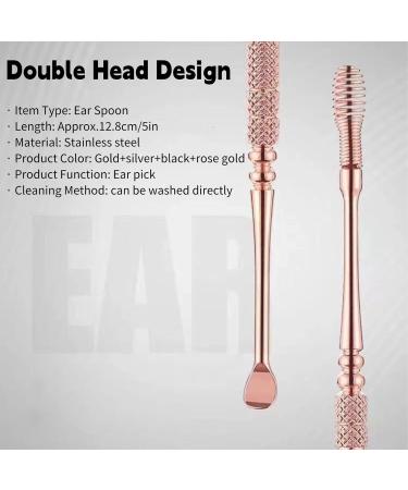 4-Piece Stainless Steel Ear Wax Removal Set - 360 Spiral Earpick & Double Head Tool for Safe Ear Cleaning - Buy Online on GoSupps.com