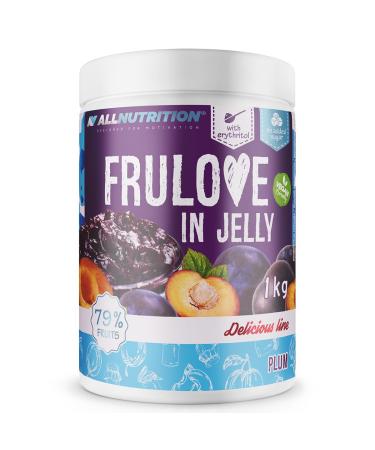 ALLNUTRITION Frulove In Jelly Plum - 80% Fruits - Sugar Free Jelly Jam - Gluten Free - Healthy Snack - Low Calorie Treats - Vegan - 1000g