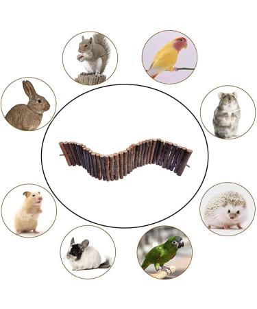 Natural Wooden Hamster Climbing Bridge - Eco-Friendly Pet Ladder with Wing Screws & Washers | Perfect Chew Toy for Small Pets - Buy Online on GoSupps.com