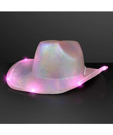 Light Up Iridescent Pink Space Cowgirl Hat with Pink LEDs - Buy Online on GoSupps.com