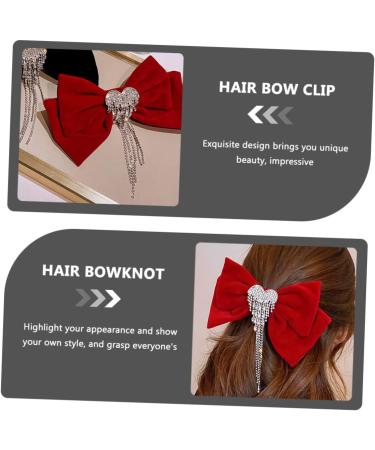 MAGICLULU Tassel Hair Clip Hair Bow Clips Alligator Clip Hair Claw Clips for Women Hair Accessory for Girls Bow Hair Clips French Barrette Rhinestone Hair Clips Copper Makeup Red - Buy Online on GoSupps.com