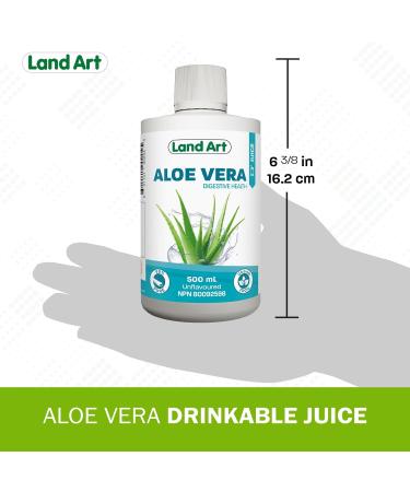 Pure Aloe Vera Juice Unflavoured 500 ml - Cold-Processed from Organic Fresh Leaves for Intestinal Issues Made In Canada (Pack of 2) 500 ml (Pack of 2) - Buy Online on GoSupps.com