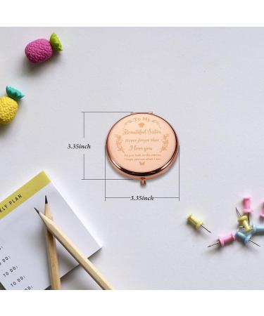 Sister Birthday Gift: Rose Gold Compact Mirror for Women - Unique Gift for Big Sister, Her, Teen Girls - Birthday, Graduation, Christmas Stocking Stuffer - Buy Online on GoSupps.com