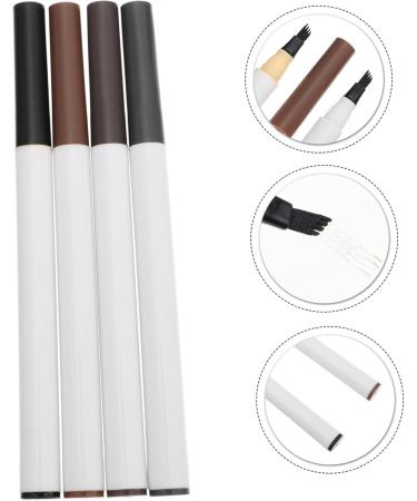WOONEKY 4pcs Four Forked Eyebrow Pencil Brow Pencil and Brush Microblading Eyebrow Pen Make up Kit Abs - Buy Online on GoSupps.com