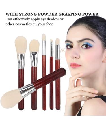 Eyebrow Blusher Makeup Brush Set Soft Brush Hair Portable 6pcs Cosmetic Brush with Redwood Handle Apply Eye Shadow Highlight for Makeup Look - Buy Online on GoSupps.com