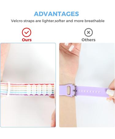 AirTag Wristband Kids (2 Pack) - Nylon Bracelet for Apple AirTag - Protective Cover with Strap - Lightweight Watch Band for Kids & Elders - Rainbow & Yellow - Buy Online on GoSupps.com
