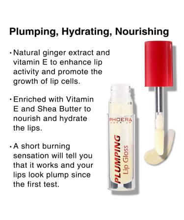 Phoera Lip Plumping Gloss | Natural Lip Care with Vitamin E Shea Butter & Cinnamon Oil for Fuller Softer Lips - Buy Online on GoSupps.com