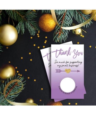 Haizct 50 Pack Purple Thank You Blank Gift Certificate Scratch Off Cards - Ideal for Small Businesses, Spa, Beauty, Makeup, Hair Salon, Bridal Shower, Baby Shower, Country Wedding - Gold-GK090 - Buy Online on GoSupps.com