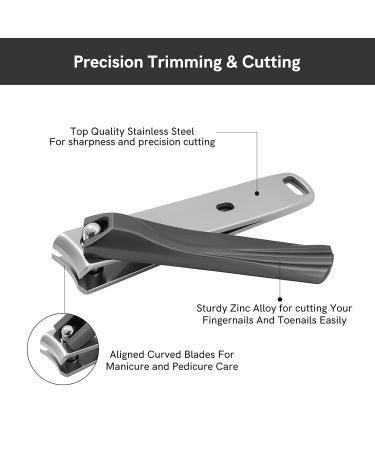 Black Nail Clippers Set  Ultra Sharp Sturdy Stainless Steel Fingernail and Toenail Clippers with Curved Blades for Ingrown Nails  2 pcs Black 2 - Buy Online on GoSupps.com