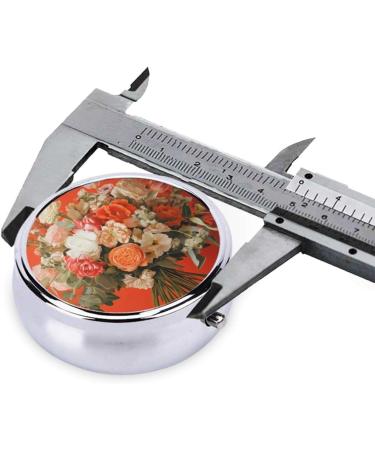 Colourful Flowers Portable Metal Pill Box | Round Mini 3-Compartment | Travel Essential for Small Pills | Hinged Fastening Design | International Shipping Available - Buy Online on GoSupps.com