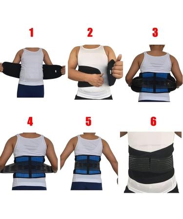 Buy Lumbar Back Brace Support Belt - Pain Relief & Massage Band for Herniated Disc Sciatica & Scoliosis - Unisex Breathable Size L Blue/Black - Buy Online on GoSupps.com
