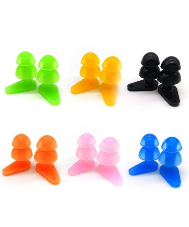 6 Sets Waterproof Kids Swimming Earplugs with Case Package, Protect Children's Ears in Water Shower