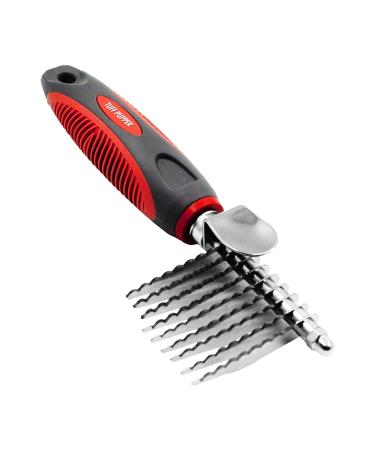 Tuff Pupper Detangling Comb For Dogs & Cats  Our Dematting Tool For Dogs Easily & Safely Remove Dead, Matted Or Knotted Hair | Ergonomic, No-Slip Safety Handle Provides Precision Control And Leverage Against The Toughest Knots