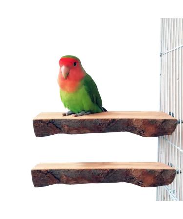 Tfwadmx Parrot Perch for Cage, 2 Pack Bird Stand Platform Natural Wood Playground Cage Accessories for  Parakeet Cockatiel Lovebird Finches Conure Budgie